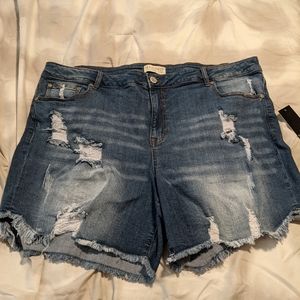 Eloquii NWT Size 24 Distressed Denim Shorts